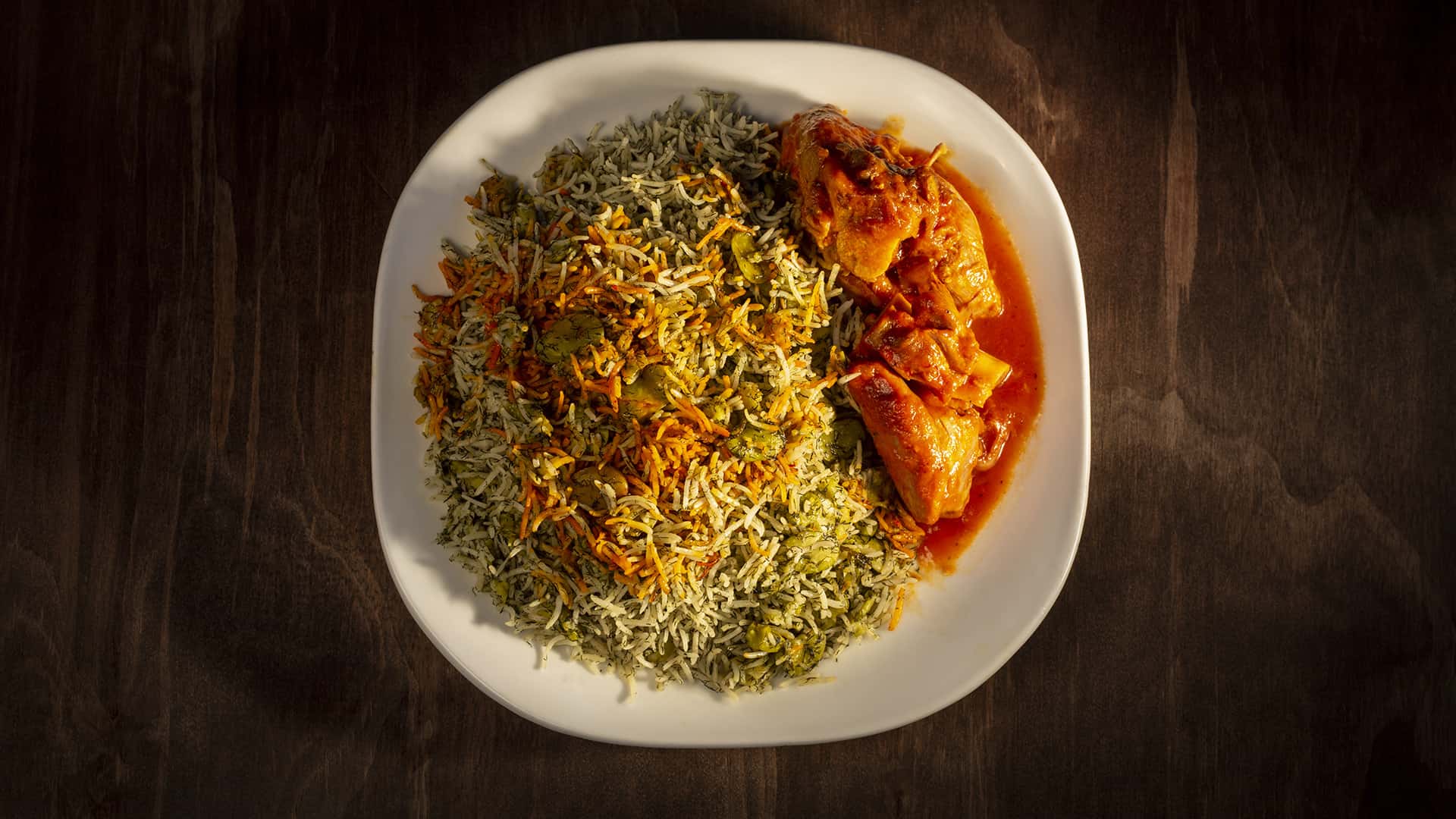Baghaleh Polo with Chicken